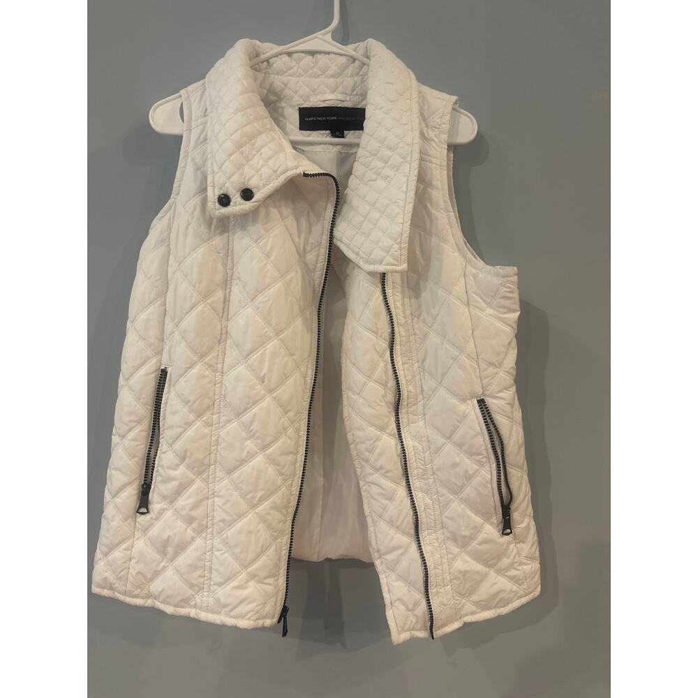 Marc New York Andrew Marc White Quilted Puffer Vest Size M